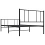 Estructura de cama con cabecero y estribo metal negro 90x200 cm de , Camas y somieres - Ref: Foro24-352491, Precio: 78,40 €, ...