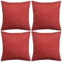 Cushion covers 4 pcs burgundy linen look 80x80 cm by vidaXL, Cushions - Ref: Foro24-131569, Price: 30,15 €, Discount: %