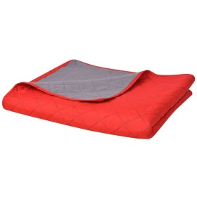 Doppelseitige gesteppte Tagesdecke 230x260 cm in Rot und Grau von vidaXL, Tagesdecken und Bettdecken - Ref: Foro24-131557, Pr...