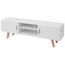 Glossy white MDF TV cabinet 150x35x48.5 cm by vidaXL, TV Furniture - Ref: Foro24-242779, Price: 142,45 €, Discount: %