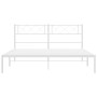 Estructura de cama de metal con cabecero blanca 150x200 cm de , Camas y somieres - Ref: Foro24-372328, Precio: 93,12 €, Descu...