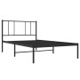 Estructura de cama con cabecero metal negro 80x200 cm de , Camas y somieres - Ref: Foro24-352471, Precio: 63,85 €, Descuento: %