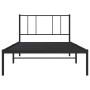 Estructura de cama con cabecero metal negro 80x200 cm de , Camas y somieres - Ref: Foro24-352471, Precio: 63,85 €, Descuento: %