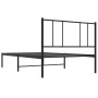 Estructura de cama con cabecero metal negro 80x200 cm de , Camas y somieres - Ref: Foro24-352471, Precio: 63,85 €, Descuento: %