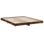 Smoked oak engineered wood bed frame 150x200cm by , Beds and slatted bases - Ref: Foro24-832138, Price: 112,99 €, Discount: %