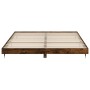 Estructura de cama madera de ingeniería roble ahumado 140x200cm de , Camas y somieres - Ref: Foro24-832146, Precio: 141,13 €,...