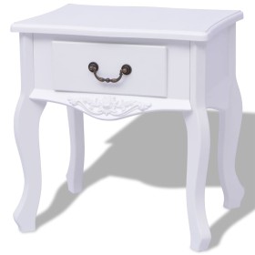 Mesita de noche MDF blanca de vidaXL, Mesas auxiliares - Ref: Foro24-242749, Precio: 75,99 €, Descuento: %