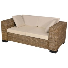 7-teiliges Zweisitzer-Sofaset aus echtem Rattan von vidaXL, Sofas - Ref: Foro24-243245, Preis: 367,16 €, Rabatt: %