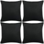 Fundas de cojín 4 unidades apariencia de lino 50x50 cm negro de vidaXL, Cojines - Ref: Foro24-131559, Precio: 20,52 €, Descue...