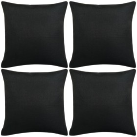 Fundas de cojín 4 unidades apariencia de lino 50x50 cm negro de vidaXL, Cojines - Ref: Foro24-131559, Precio: 20,99 €, Descue...