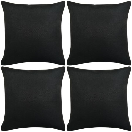 Fundas de cojín 4 unidades apariencia de lino 50x50 cm negro de vidaXL, Cojines - Ref: Foro24-131559, Precio: 20,52 €, Descue...