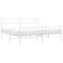 Metal bed frame with headboard and white footboard 180x200 cm by , Beds and slatted bases - Ref: Foro24-372348, Price: 105,89...