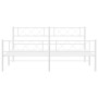 Metal bed frame with headboard and white footboard 180x200 cm by , Beds and slatted bases - Ref: Foro24-372348, Price: 105,89...