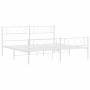 Metal bed frame with headboard and white footboard 180x200 cm by , Beds and slatted bases - Ref: Foro24-372348, Price: 105,89...