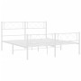 Metal bed frame with headboard and white footboard 135x190 cm by , Beds and slatted bases - Ref: Foro24-372343, Price: 101,56...