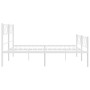 Metal bed frame with headboard and white footboard 180x200 cm by , Beds and slatted bases - Ref: Foro24-372348, Price: 105,89...