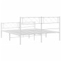 Metal bed frame with headboard and white footboard 135x190 cm by , Beds and slatted bases - Ref: Foro24-372343, Price: 101,56...