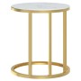 Gold tempered glass and white marble side table 45 cm by , Side tables - Ref: Foro24-331664, Price: 49,40 €, Discount: %