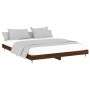 Oak brown engineered wood bed frame 180x200 cm by , Beds and slatted bases - Ref: Foro24-832124, Price: 124,85 €, Discount: %