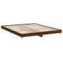 Oak brown engineered wood bed frame 180x200 cm by , Beds and slatted bases - Ref: Foro24-832124, Price: 124,85 €, Discount: %