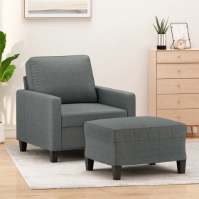 Armchair with dark gray fabric footstool 60 cm by , Sofas - Ref: Foro24-3201030, Price: 215,30 €, Discount: %