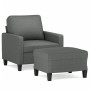 Armchair with stool dark gray fabric 60 cm by , Sofas - Ref: Foro24-3201030, Price: 217,91 €, Discount: %