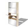 Shoe cabinet with 4 compartments, mirror, oak color, 63x17x134cm. by vidaXL, Shoe racks and shoe organizers - Ref: Foro24-273...