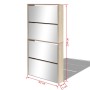 Shoe cabinet with 4 compartments, mirror, oak color, 63x17x134cm. by vidaXL, Shoe racks and shoe organizers - Ref: Foro24-273...