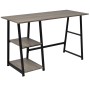 Desk with 2 shelves gray and oak by vidaXL, Desks - Ref: Foro24-20137, Price: 120,08 €, Discount: %