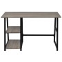 Desk with 2 shelves gray and oak by vidaXL, Desks - Ref: Foro24-20137, Price: 120,08 €, Discount: %