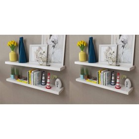 Wall shelves 4 units white 100 cm by , Shelves and shelves - Ref: Foro24-275999, Price: 106,73 €, Discount: %