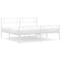 Estructura cama metal con cabecero y estribo blanco 200x200 cm de , Camas y somieres - Ref: Foro24-372351, Precio: 120,94 €, ...