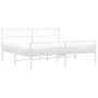 Metal bed frame with headboard and white footboard 200x200 cm by , Beds and slatted bases - Ref: Foro24-372351, Price: 120,94...