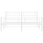 Metal bed frame with headboard and white footboard 200x200 cm by , Beds and slatted bases - Ref: Foro24-372351, Price: 120,94...