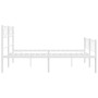 Estructura cama metal con cabecero y estribo blanco 140x200 cm de , Camas y somieres - Ref: Foro24-372345, Precio: 99,11 €, D...