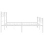 Metal bed frame with headboard and white footboard 200x200 cm by , Beds and slatted bases - Ref: Foro24-372351, Price: 120,94...