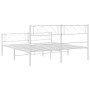 Metal bed frame with headboard and white footboard 160x200 cm by , Beds and slatted bases - Ref: Foro24-372347, Price: 105,34...