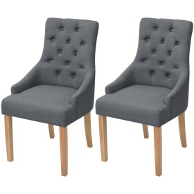 Dining chairs 2 units dark gray fabric by vidaXL, dining chairs - Ref: Foro24-243636, Price: 277,99 €, Discount: %