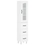 Tall white plywood highboard 34.5x34x180 cm by , Sideboards - Ref: Foro24-3199265, Price: 107,30 €, Discount: %