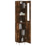 Aparador de madera contrachapada roble ahumado 34,5x34x180 cm de , Aparadores - Ref: Foro24-3199206, Precio: 99,99 €, Descuen...