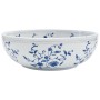 Round white and blue ceramic countertop sink Φ41x14 cm by , Sinks - Ref: Foro24-155049, Price: 113,17 €, Discount: %