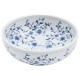 Round white and blue ceramic countertop sink Φ41x14 cm by , Sinks - Ref: Foro24-155049, Price: 113,17 €, Discount: %