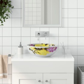 Round multicolored ceramic countertop washbasin Φ41x14 cm by , Sinks - Ref: Foro24-155054, Price: 99,21 €, Discount: %