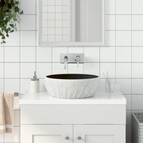 Round black and grey ceramic countertop sink Φ41x14 cm by , Sinks - Ref: Foro24-155061, Price: 112,37 €, Discount: %