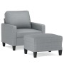 Sillón con taburete tela gris claro 60 cm de , Sofás - Ref: Foro24-3201029, Precio: 214,70 €, Descuento: %