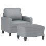 Sillón con taburete tela gris claro 60 cm de , Sofás - Ref: Foro24-3201029, Precio: 214,70 €, Descuento: %