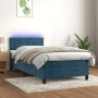 Box spring bed with mattress and LED dark blue velvet 90x190 cm by , Beds and slatted bases - Ref: Foro24-3134379, Price: 319...