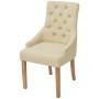 Dining chairs, 2 units, cream-colored fabric. by vidaXL, dining chairs - Ref: Foro24-243637, Price: 254,66 €, Discount: %