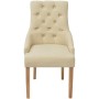 Dining chairs, 2 units, cream-colored fabric. by vidaXL, dining chairs - Ref: Foro24-243637, Price: 254,66 €, Discount: %