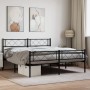 Bed frame with headboard and footboard black metal 120x190 cm by , Beds and slatted bases - Ref: Foro24-372292, Price: 102,99...